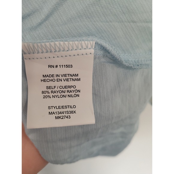 LILY STAR Women's Light Blue Button Down Shirt Top Oversized Plus Size 3X #21‎ - Picture 6 of 7